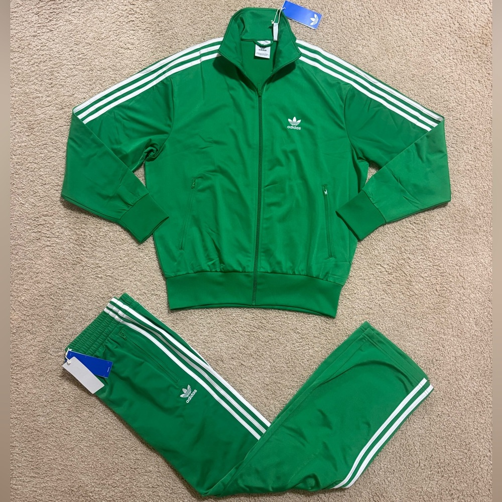 Adidas Classic Green Tracksuit with White Accents